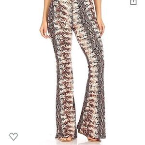 Snake Print Flare Palazzo Pant